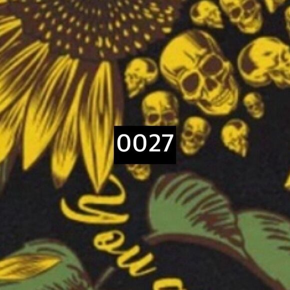 Anvil size Small graphic sunflower skull traffic tee - Picture 8 of 8